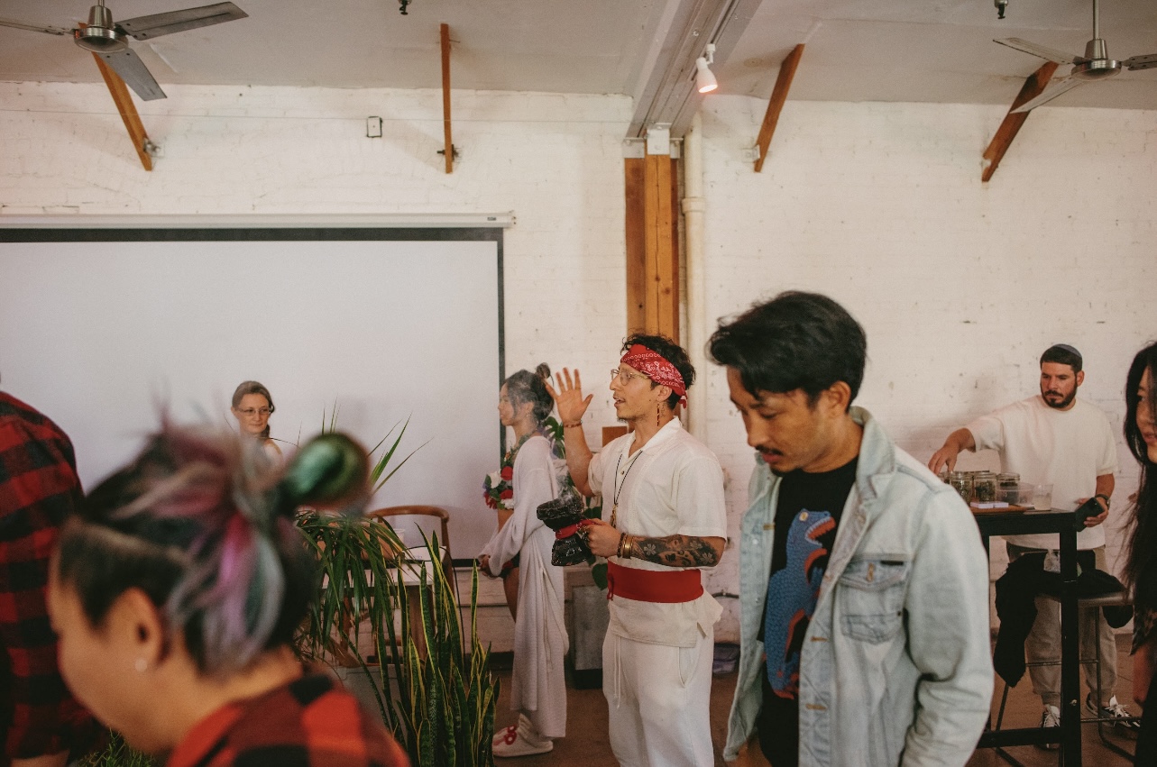Copal ceremony with smoke